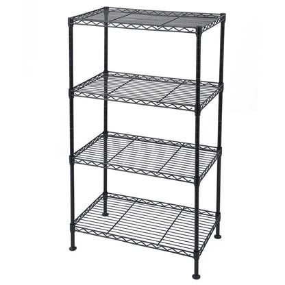 RONSHIN 4-tier Adjustable Layer Spacing Household Metal Shelf 50*30*80cm Black
