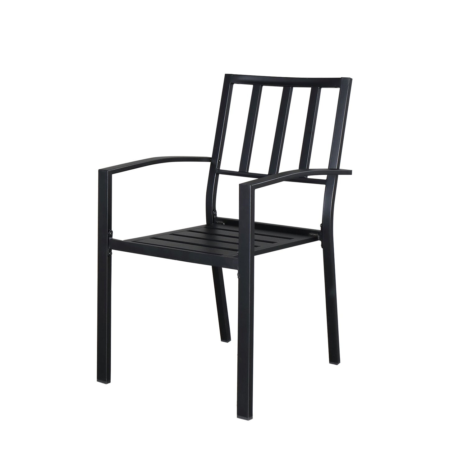 ALICIAN 2PCS Vertical Grid Iron Dining Chair with Arms Backrest