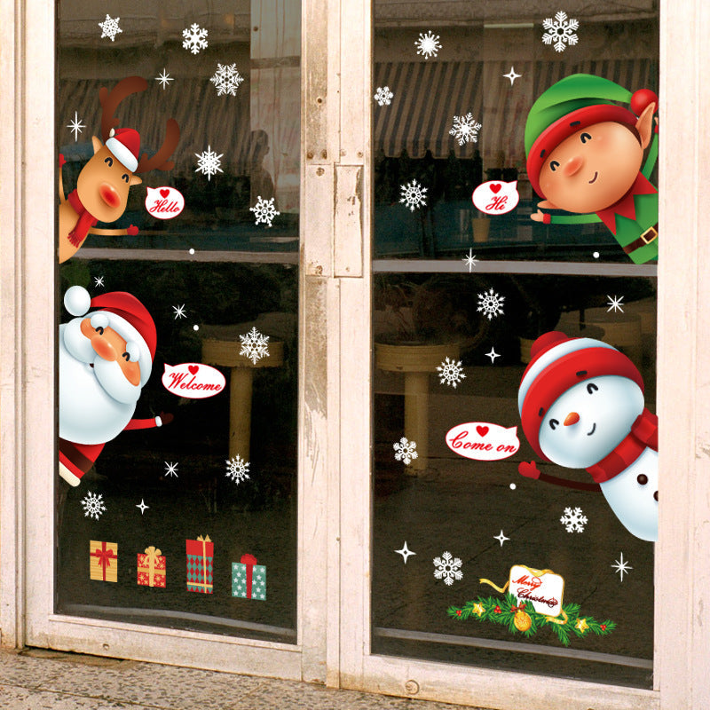 YIWA 10pcs Electrostatic Film Christmas Window Stickers