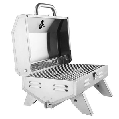 ZOKOP Portable Gas Grill Stove Square Stainless Steel Bbq Stove Silver