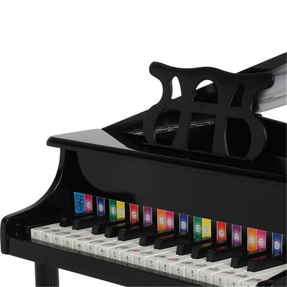 YIWA Children 30-key Wooden Piano with Music Stand Mechanical Sound Black