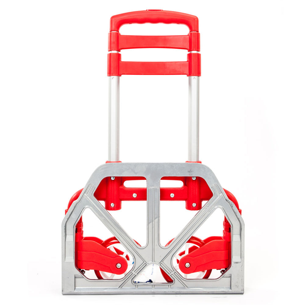 RONSHIN Trolley Cart Portable Cart Foldable Retractable Luggage Cart Red