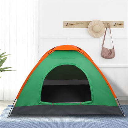 THBOXES 2 Person Tent Windproof Double Door Single Layer Camping Tent Green