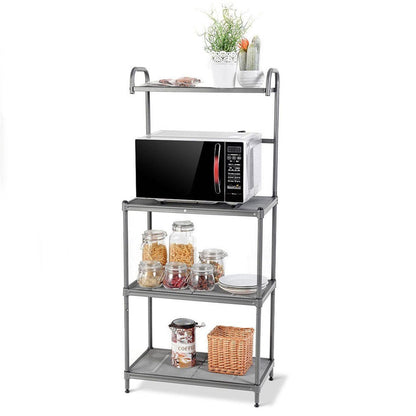 RONSHIN 4-tier Kitchen Shelf with Wire Mesh Storage Rack Black