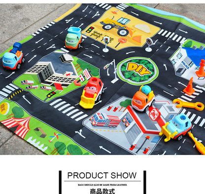 YIWA City Traffic Road Scene Toy Set Diy Disassembly Assembly Vehicle