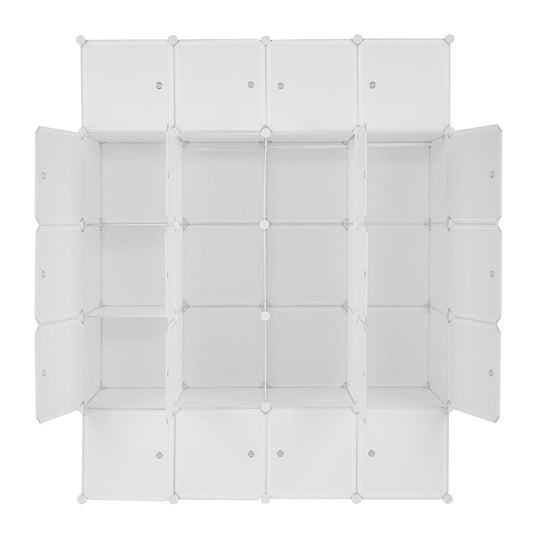 AMYOVE 5-layers 20-grids Modular Closet Cabinet Storage  Shelves Cube Organizer White