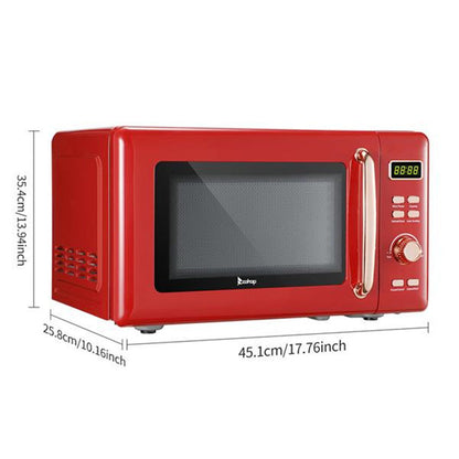 ZOKOP 20L Retro Microwave Oven with Cold Rolled Plate Red