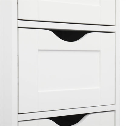 AMYOVE 4-Drawer Storage Cabinet Bathroom Storage Organizer White