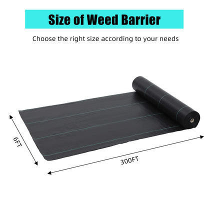 GARVEE 3.2oz 6ft X 300ft Weed Barrier Landscape Fabric Heavy Duty Premium  Ground Cover Weed Block Gardening Mat