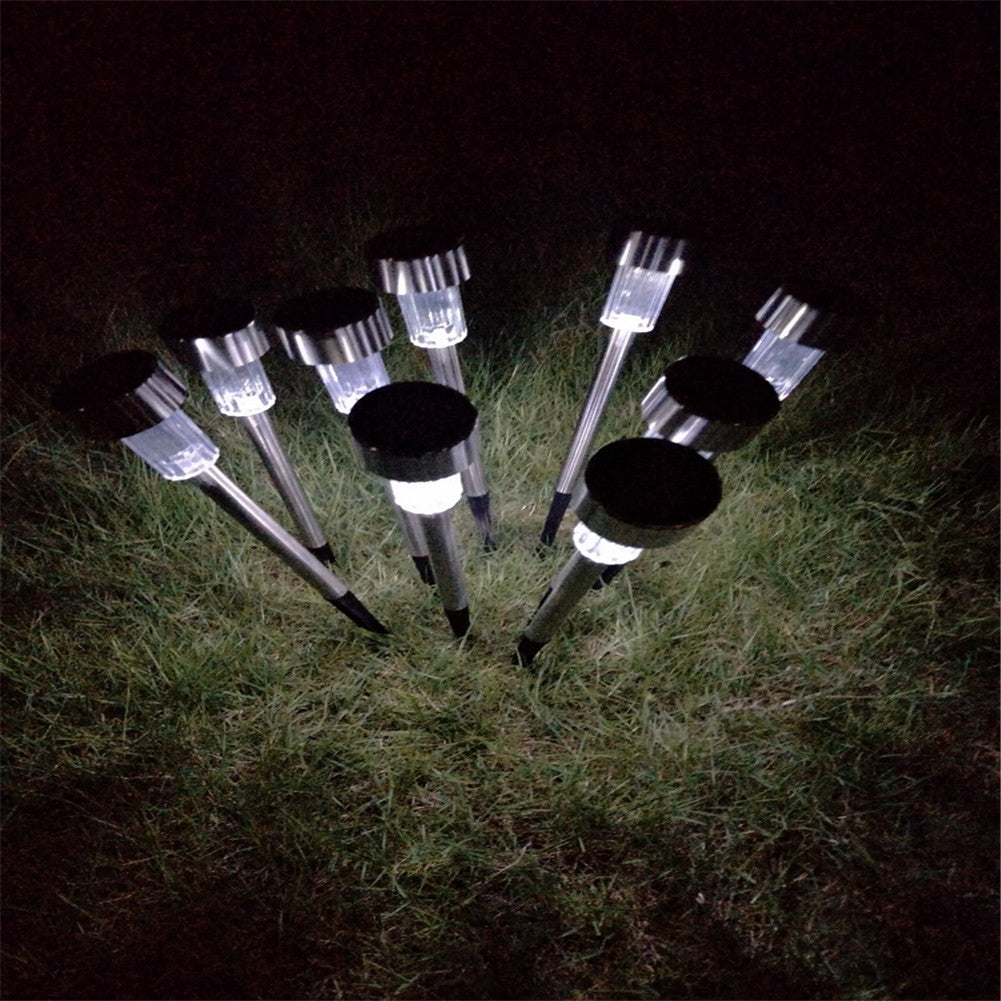 REDCOLOURFUL 10pcs/set Garden Lawn Light Small Tube Light Solar Light  White