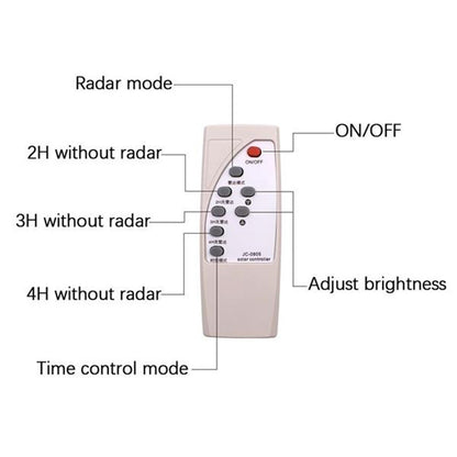 REDCOLOURFUL 60w 120leds Solar Street Path Light Light Control Radar Sensor Black