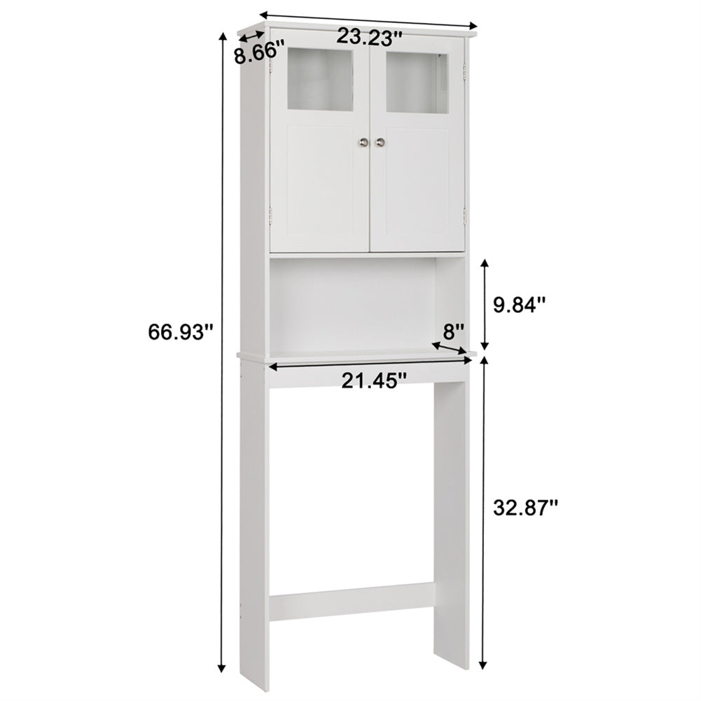 AMYOVE 3 Tiers Bathroom Cabinet Double Doors Waterproof Space-Saving Storage Cabinet