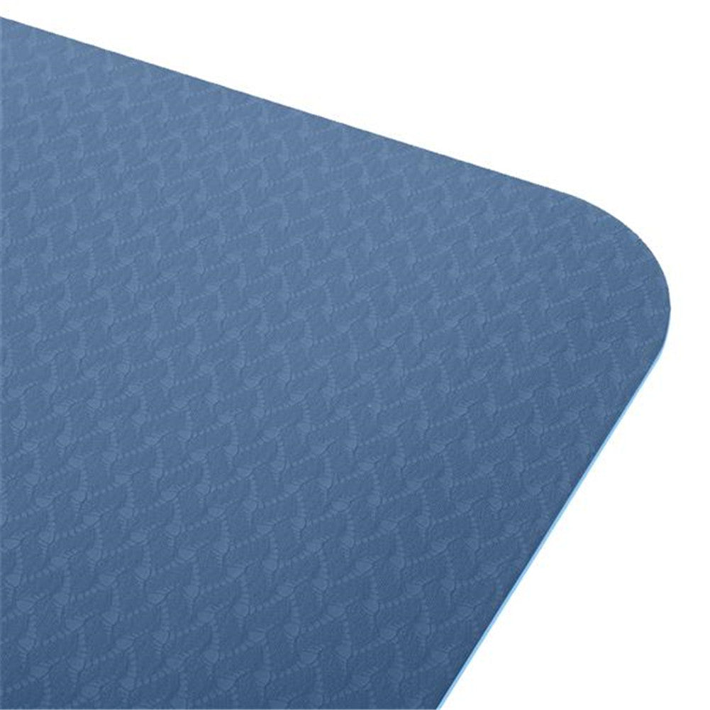 DSSTYLES TPE Yoga Mat 183*61*6cm Non-slip Gym Pad Navy Blue