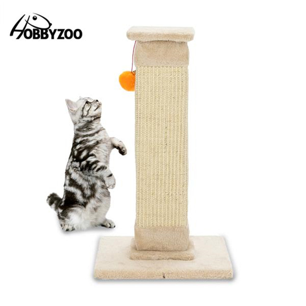 BEESCLOVER 21" Cat Pet Climbing Frame with Ball Climbing Mount Beige