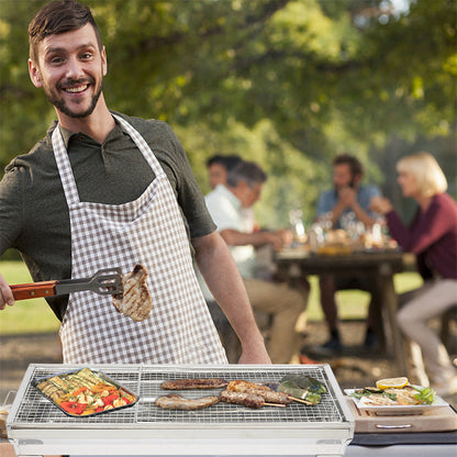 ZOKOP Barbecue Charcoal Grill Folding Portable BBQ Tool Kits Silver