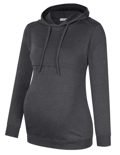 Women Maternity Nursing Hoodie Breastfeeding Hooded Sweatshirt Tops