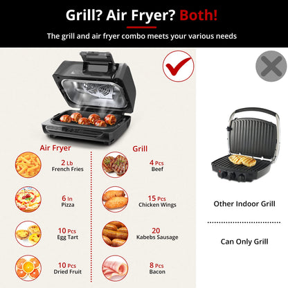 WHIZMAX Air Fryer GZ01 7-in-1 4QT Smokeless Electric Air Grill US Plug