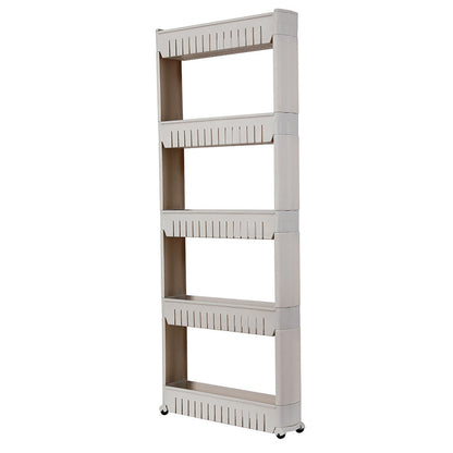 RONSHIN 5-layer Shelf Rolling Storage Shelf for Household Living Room Organizer Grey