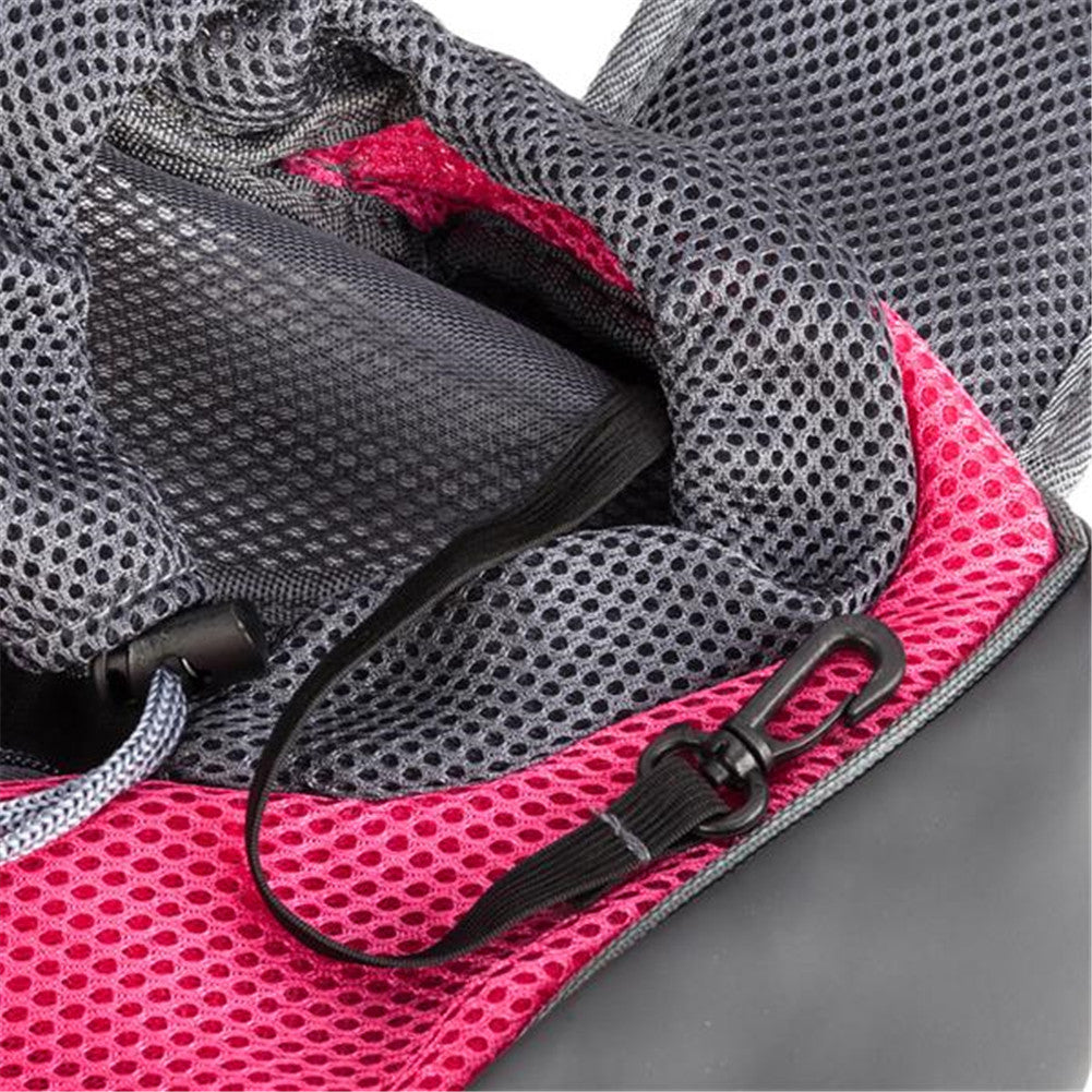 BEESCLOVER Pet Sling Bag Breathable Mesh Travel Safe Single Shoulder Bag Rose Red