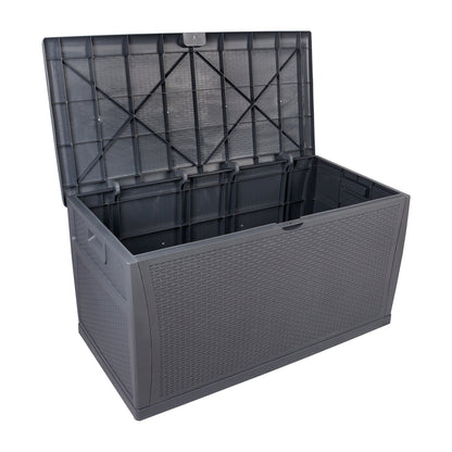 RONSHIN Outdoor Garden Plastic Deck Box 120gal Storage Capacity Waterproof Lockable Container