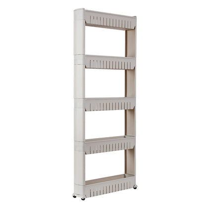 RONSHIN 5-layer Shelf Rolling Storage Shelf for Household Living Room Organizer Grey