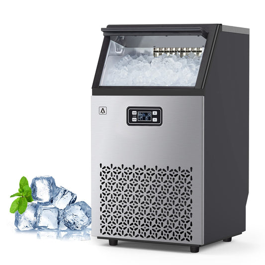 GARVEE 100LBS Commercial Ice Maker Machine Under Counter Stainless Steel Ice Machine