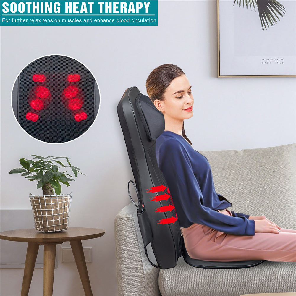 DSSTYLES Massage Chair Pad PU Leather with Vibration Heating Kneading Function