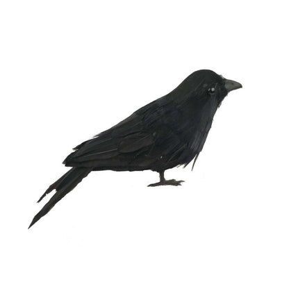 CYNDIE 1pc Black Feathered Crow Extra Large Handmade Realistic Shape Birds For Halloween