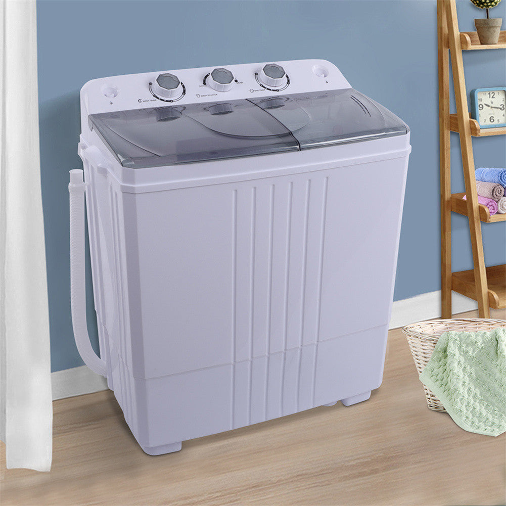 ZOKOP 16.5Lbs Semi-Automatic Washing Machine with Double Tub Grey