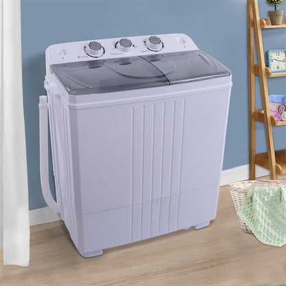 ZOKOP 16.5Lbs Semi-Automatic Washing Machine with Double Tub Grey