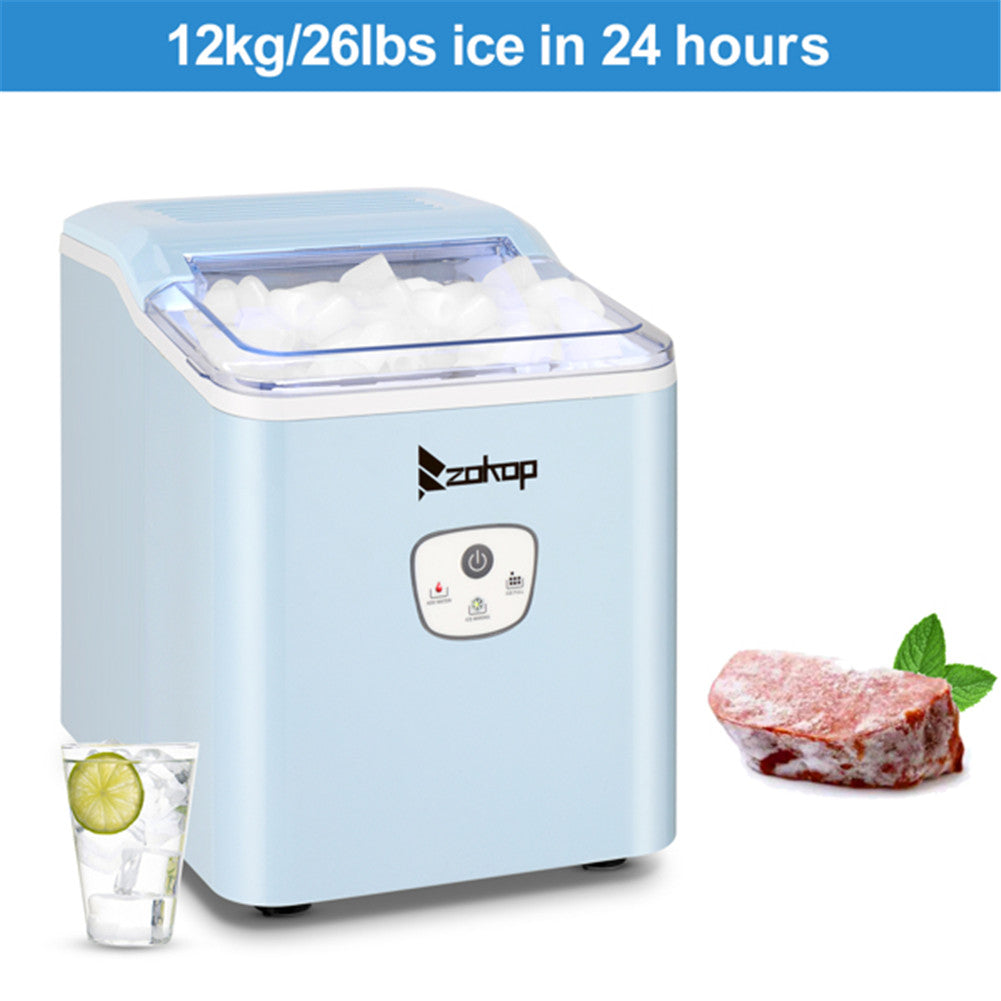 ZOKOP Ice Maker 26lbs/12kg/24h with Plastic Lid Blue