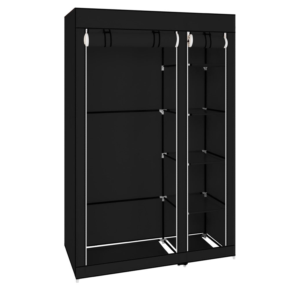 RONSHIN Portable Closet Storage Organizer Clothes Wardrobe 5-layers 6-compartments Black