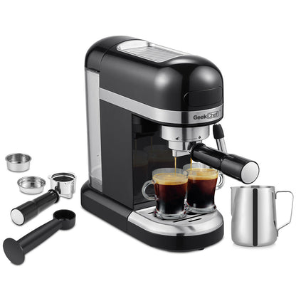 GEEK CHEF 1.4L Espresso Machine Coffee Maker Stainless Steel