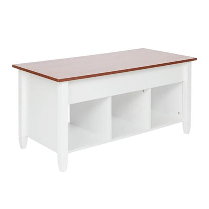 AMYOVE Coffee Table Lift Top Wood Home Living Room Storage White