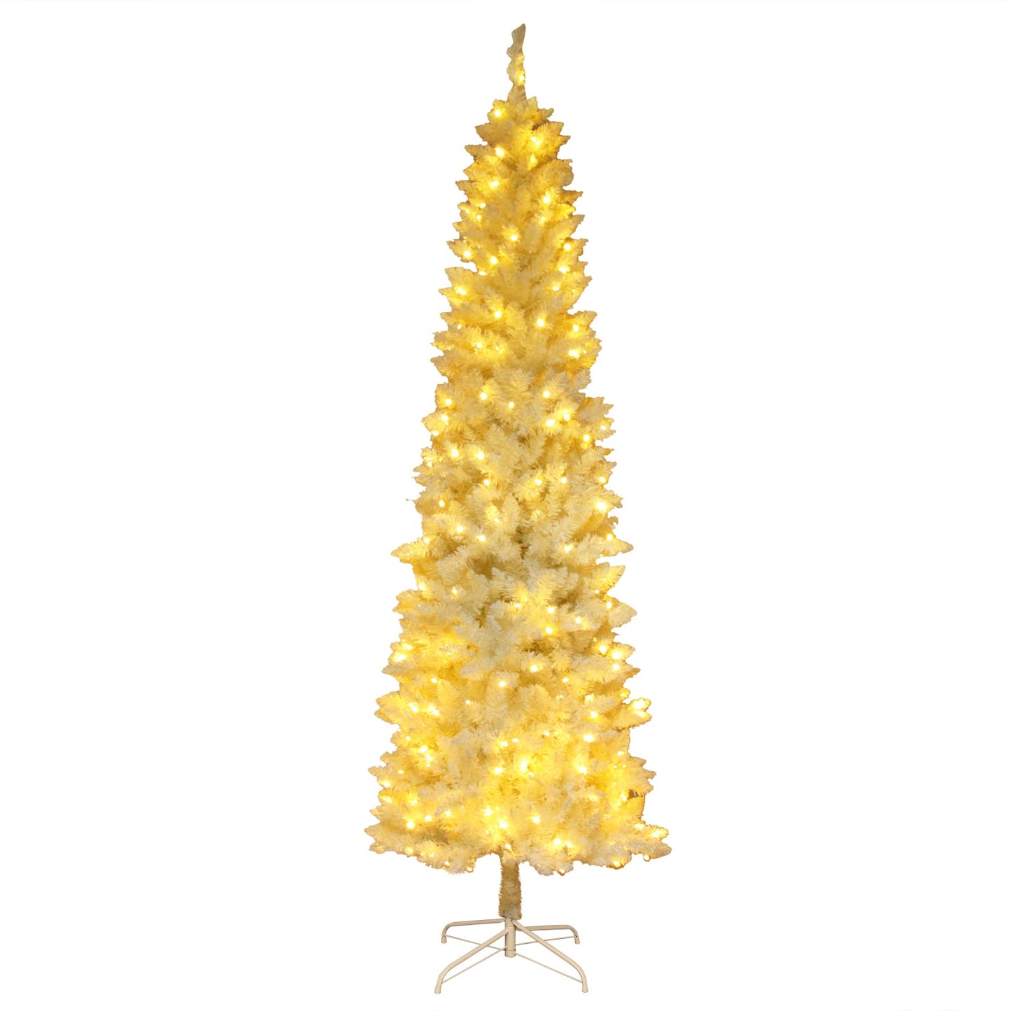 YIWA 6.5ft Christmas Tree 719 Branches Artificial Christmas Pine Tree with Fiber Optics