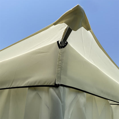 THBOXES 10x10ft Outdoor Tent with 4 Sided Curtains Double Top Waterproof Beige