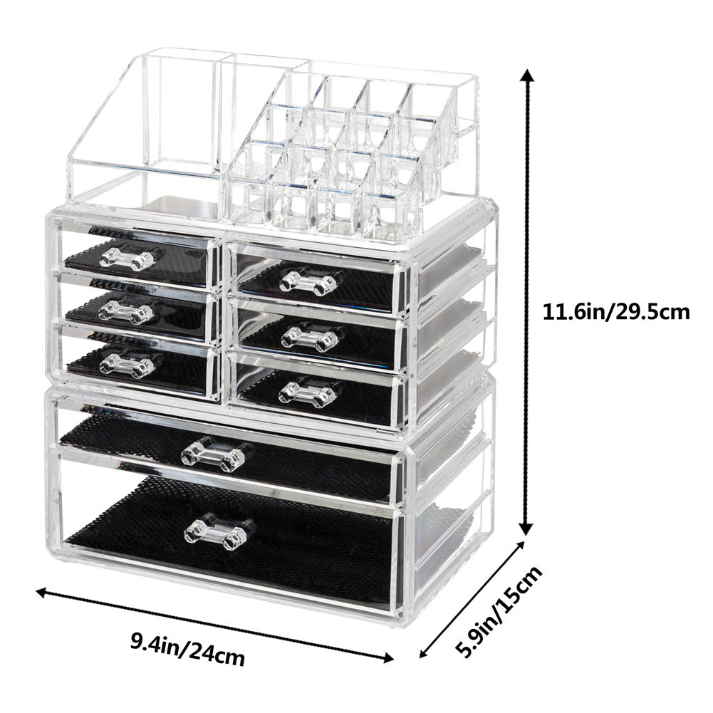 RONSHIN 3pcs/set Transparent Cosmetic Storage Rack Transparent