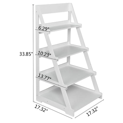 ALICIAN 4-tier Plant Stands Ladder Style Waterproof Corner Plant Shelf White