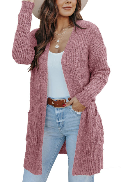 Women's Long Sleeve Cardigan Knit Jacket with Pockets