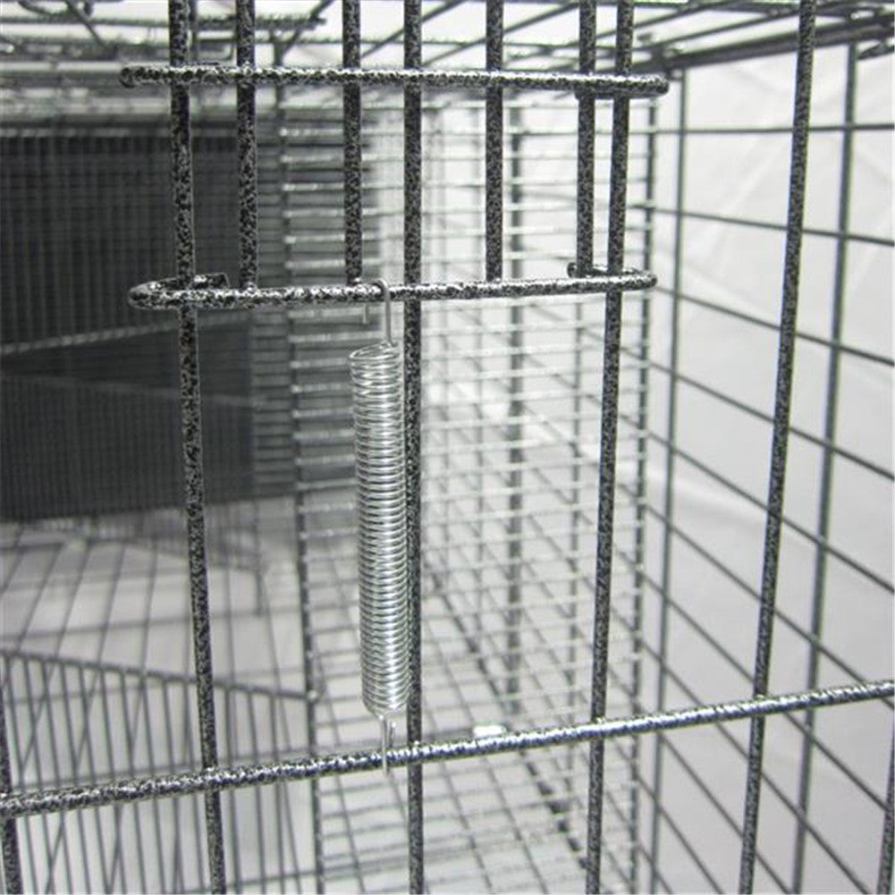 BEESCLOVER Pet Wire Cage Folding Game Fence Portability Cat Nest with Climbing Ladder Silver