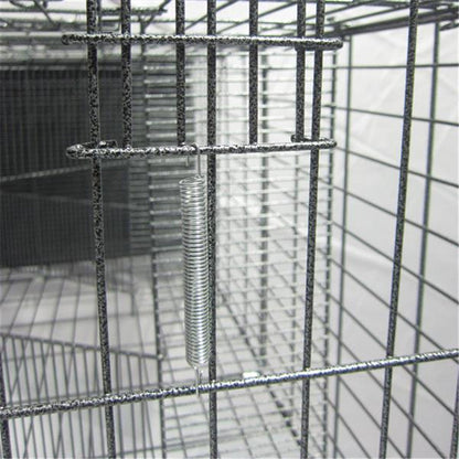 BEESCLOVER Pet Wire Cage Folding Game Fence Portability Cat Nest with Climbing Ladder Silver