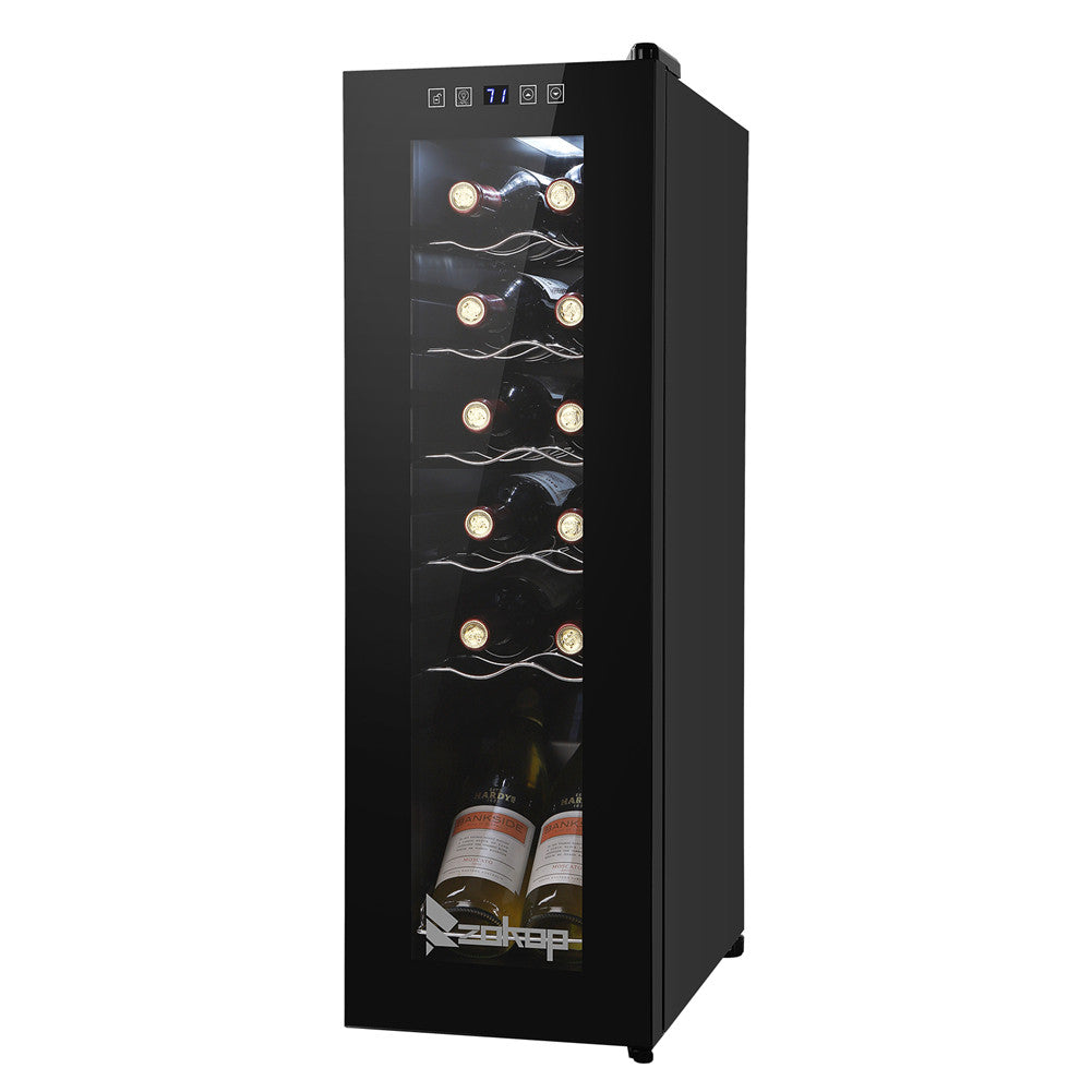 ZOKOP 34L Compressor Wine Cooler 12 bottle Cold Rolled Plate Black