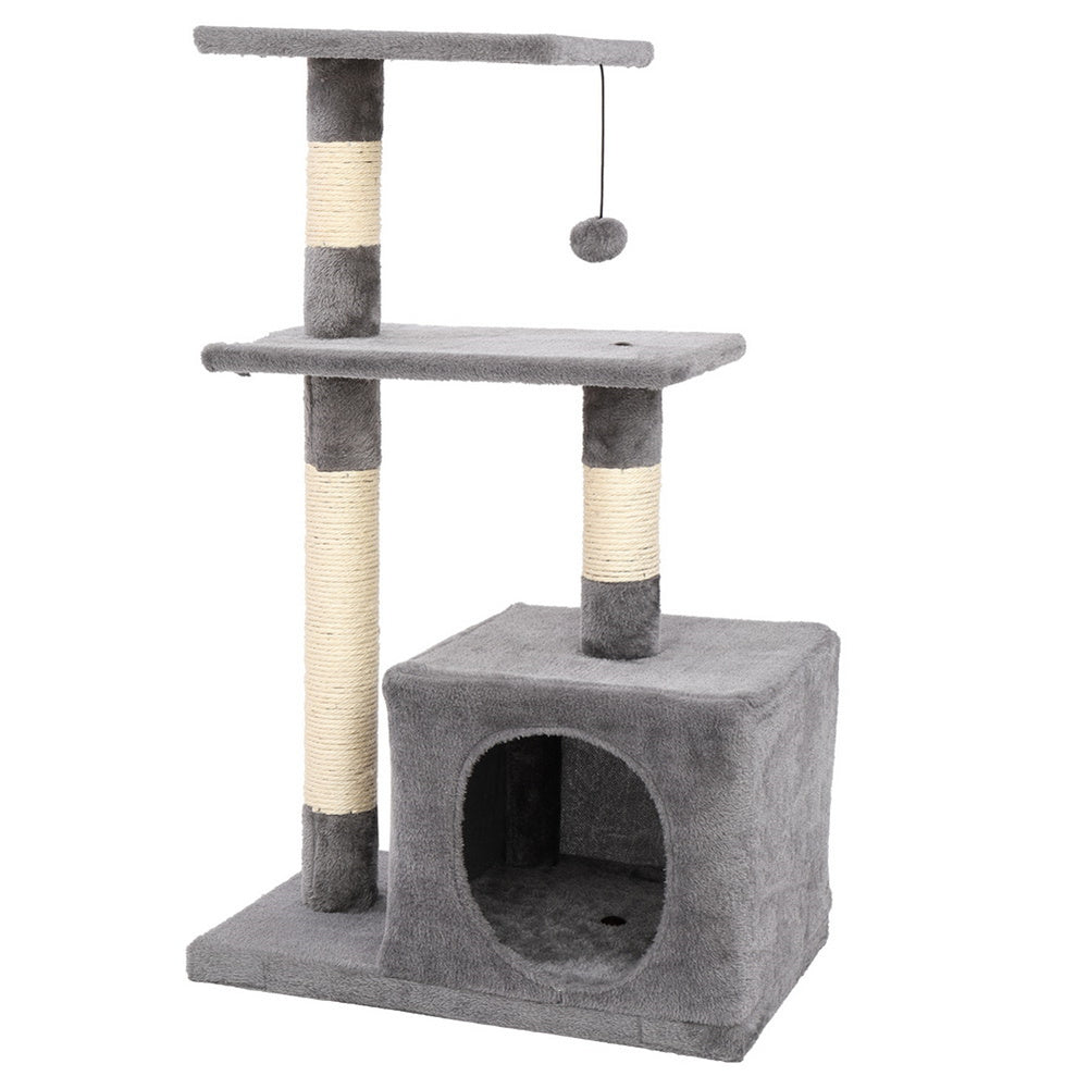 BEESCLOVER 32in Three-layer Cat Climbing Frame Pet Play Condo Grey