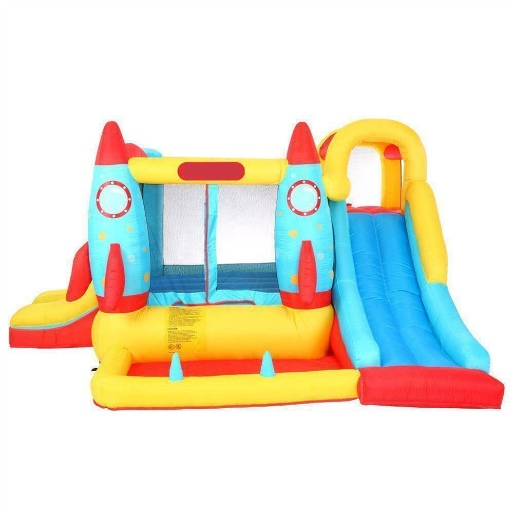 THBOXES Rocket Bounce House Inflatable Castle Jumping Surface Slide with Blower Summer Toys