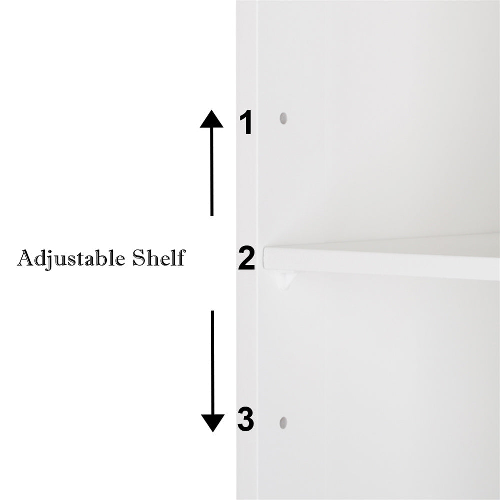 AMYOVE Mdf Bathroom Cabinet Waterproof Double Doors 3 Ties Cabinet