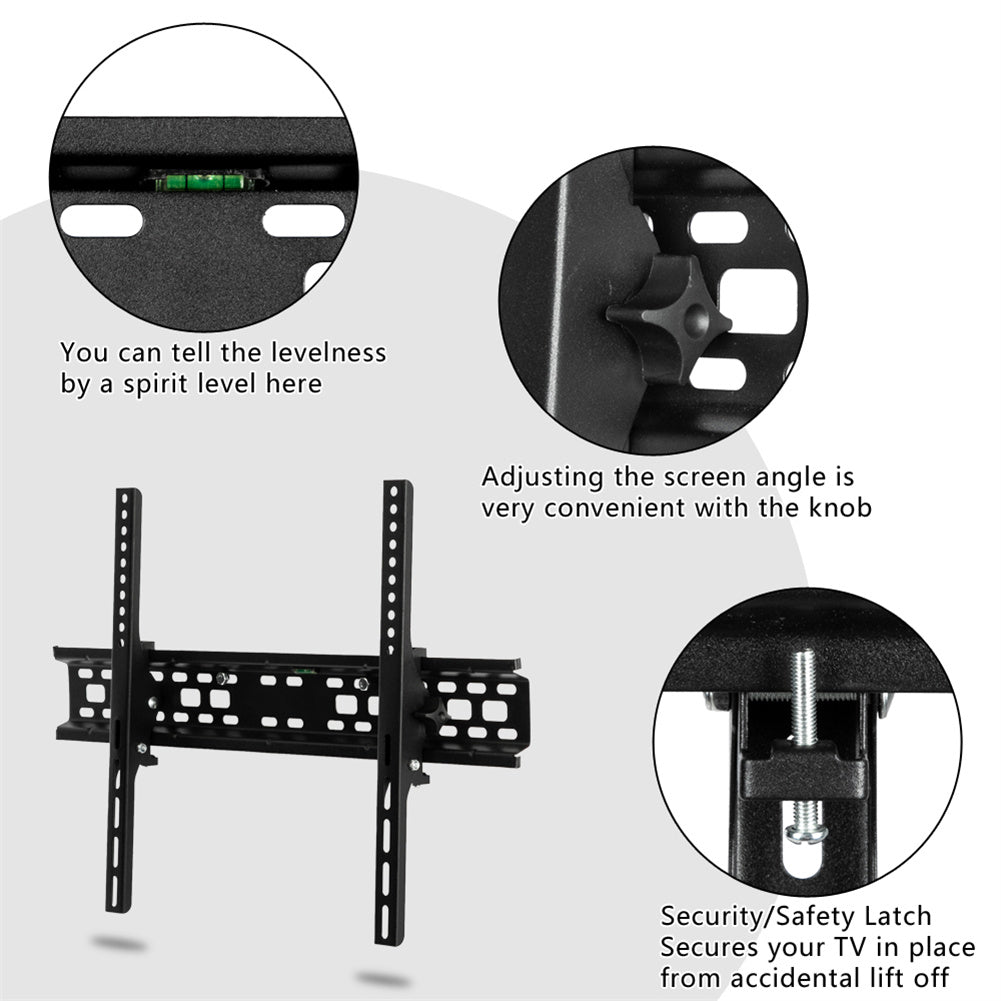 RONSHIN TV Stand with Spirit Level Wall Mounted 600x400 Mm Black