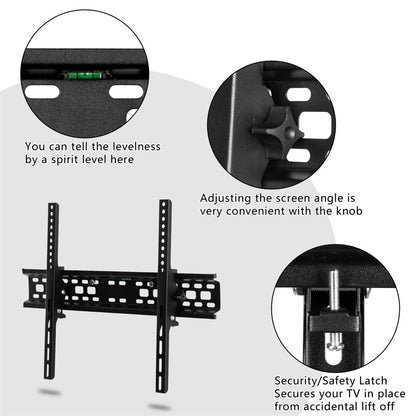 RONSHIN TV Stand with Spirit Level Wall Mounted 600x400 Mm Black