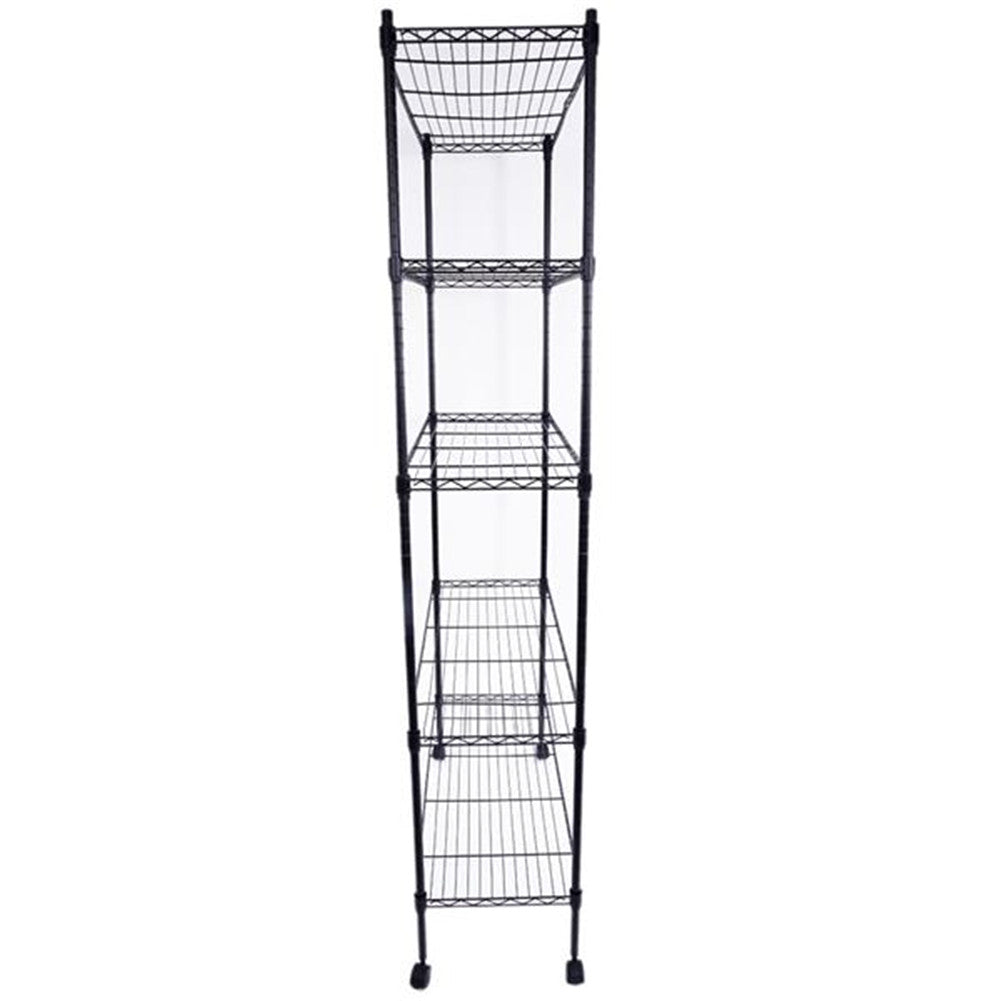 RONSHIN 165*90*35 Shelving Rack Storage Rack 5-Layer Metal Rack Black