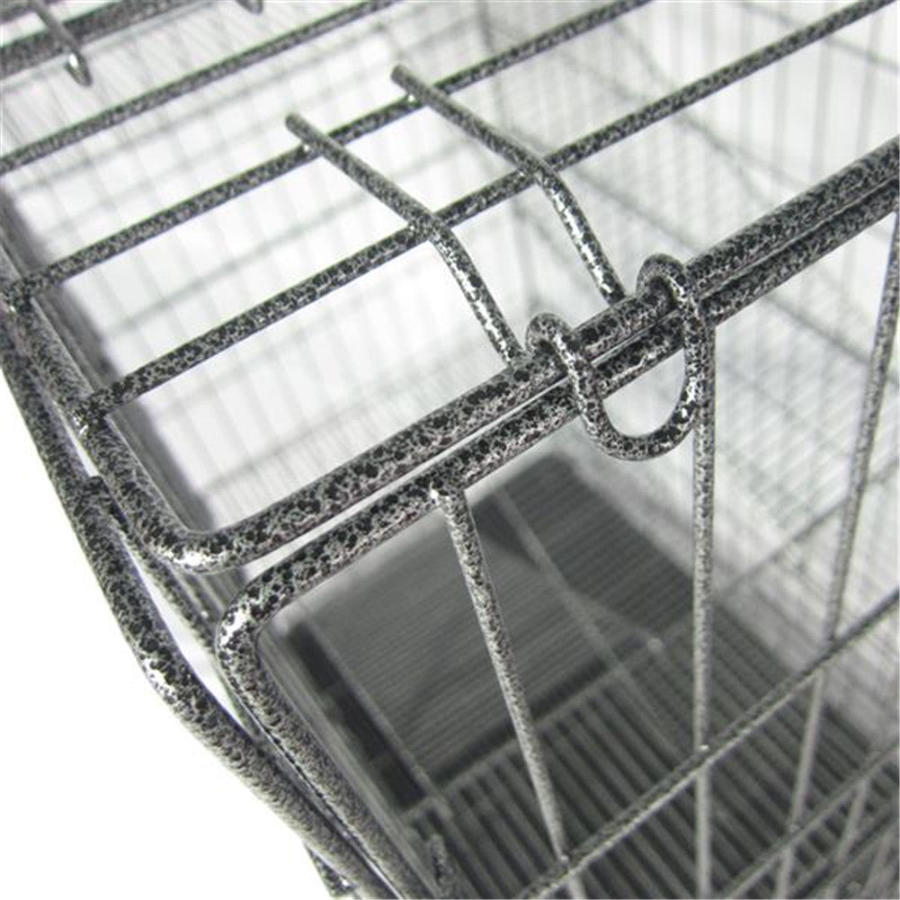 BEESCLOVER Pet Wire Cage Folding Game Fence Portability Cat Nest with Climbing Ladder Silver