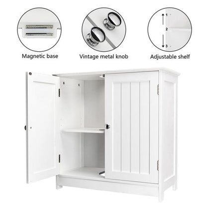 AMYOVE 2-Door Storage Organizer Furniture Bathroom Sink Cabinet Bathroom Cabinet White